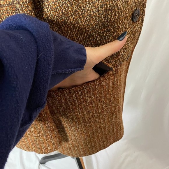 Escada Wool Blend Tweed Leaf Fall Foliage Button Up Blazer Jacket - Picture 6 of 10